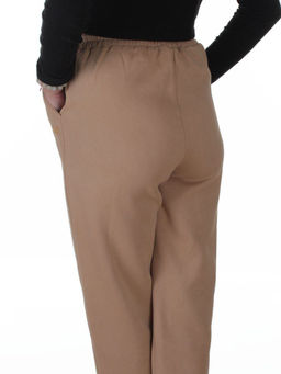 2623 BEIGE Штаны утепленные спортивные женские (85% хлопок, 10% полиэстер, 5% спандекс)