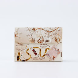 Подарочный набор новогодний, блокнот, ручка и бальзам для губ «Загадай желание»