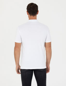 Beyaz Slim Fit Polo Yaka T-Shirt