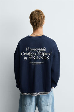 TEXTURED TEXT SWEATSHIRT - Zara фото 3
