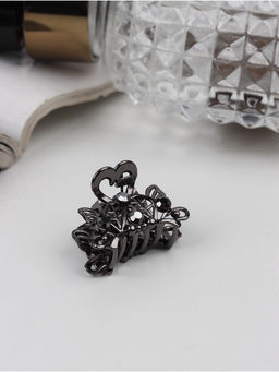 Цена за 6 шт. Крабик для волос «Серый блеск», 2.5 см, серебро