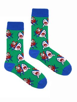 Носки НГ р.40-45 Санта на Акуле - Krumpy фото 2