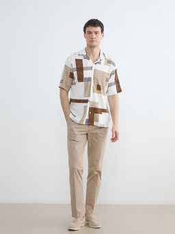 Regular Fit Geometrik Desenli Erkek G?mlek