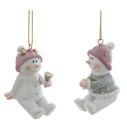 Фигурка декоративная подвесная "Снеговик", L2,5 W5 H5 см, 2в.