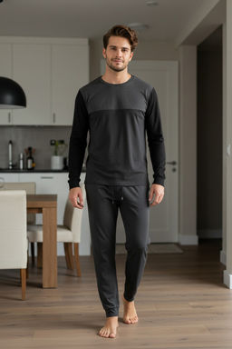 Antrasit Melanj Regular Kal?p Renk Bloklu Orme Pijama Tak?m? TMNAW26PT00001