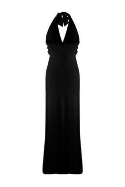 Limited Edition Siyah F?rf?rl? Astarl? Tul Abiye Gece Mezuniyet Elbisesi TPRSS25AE00063