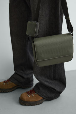 RUBBERISED TEXTURED CROSSBODY BAG