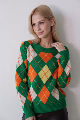 10664 Джемпер с ромбами зелёный - Martichelli фото 11