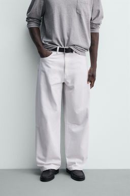 PANTAL?N BARREL FIT / Blanco