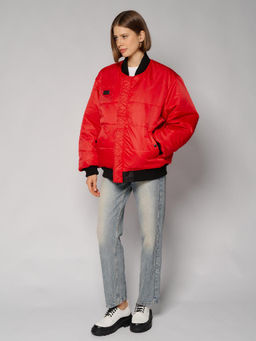 Куртка- бомбер женская 12411-22039 black/red