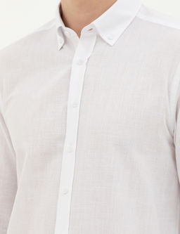 Рубашка Pierre Cardin Slim Fit белая с длинным рукавом