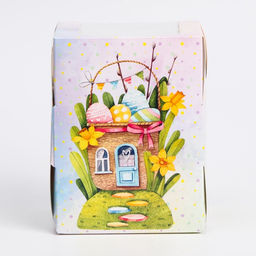 Цена за 5 шт. Коробка подарочная пасхальная с окном Пасхальный домик, 12.5?9.5?9.5 см