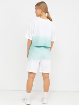 Свободный комплект (укороченный джемпер и шорты) в расцветке зеленый градиент зеленый градиент 372461 - Mark formelle фото 2