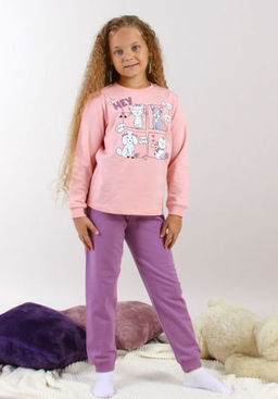 CRB wear / CWKG 50196-27 Пижама для девочки (джемпер, брюки),светло-розовый/Ex.Cherubino  фото 5