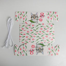 Цена за 5 шт. Коробка для капкейков, кондитерская упаковка, 4 ячейки 8 Марта!, 16?16?10 см