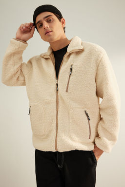 Limited Edition Ekru Regular Fit Welsoft Pelus Mont TMNAW24MO00032 - Trendyolmilla фото 4