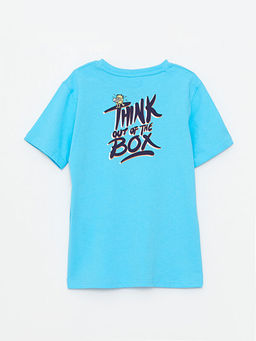 Bisiklet Yaka Bask?l? K?sa Kollu Pamuklu Erkek ?ocuk Ti??rt - Waikiki фото 2