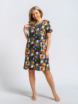 924 Халат "Тропики/синий"