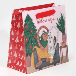 Пакет ламинированный квадратный С тобой, 22 22 11 см - Дарите счастье фото 2