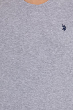 Мужская серая меланжевая базовая футболка с круглым вырезом - U.s. polo assn фото 6