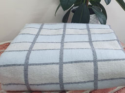 Одеяло байковое 80% 140*205 клетка цв. бел-сер-гол (ВВТ)