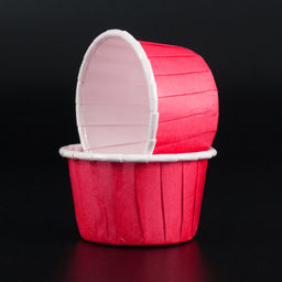 Цена за 100 шт. Мини-капсулы для маффинов с бортиком (соусницы) Polca Dot Красные 38*30 мм, шт