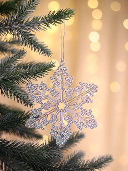 Ёлочная игрушка 6 шт. Зимнее волшебство. Созвездие пластик, снежинка, 12 см  фото 5