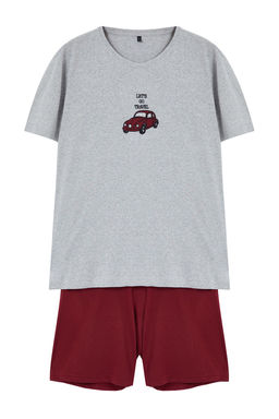 TRENDYOL MAN Gri - Bordo Regular Fit Nak?sl? Orme 3 lu Pijama Tak?m? TMNAW25PT00024 - Trendyolmilla фото 9