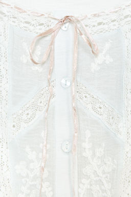 EMBROIDERED CHIFFON CROP TOP - Zara фото 5