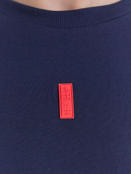 Футболка мужская оверсайз синяя с принтом