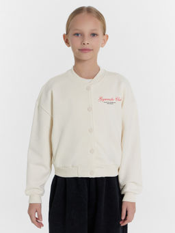 Бомбер для девочек кремовый с надписью gymnastic club - Mark formelle фото 2