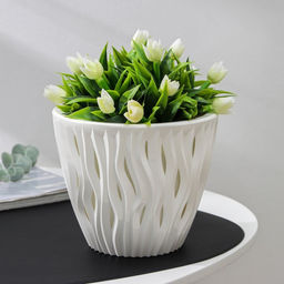 Кашпо Вдохновение (4,5л) Цв. Белый/белый (Арт. КШ-7931)