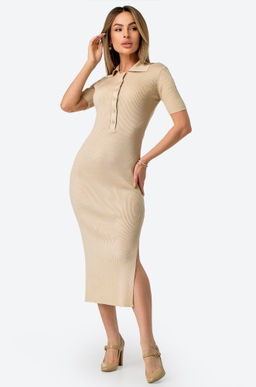 Женское платье-поло в рубчик Happy Fox