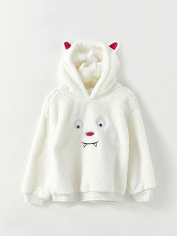 Kap??onlu Nak??l? Uzun Kollu Pel?? K?z ?ocuk Sweatshirt - Waikiki фото 2