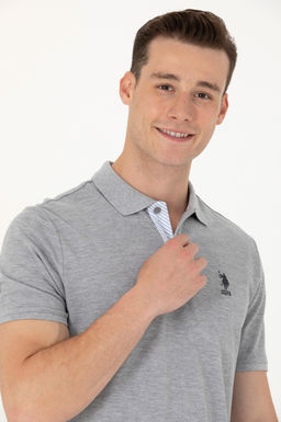 Мужская серая меланжевая базовая футболка - U.s. polo assn фото 2