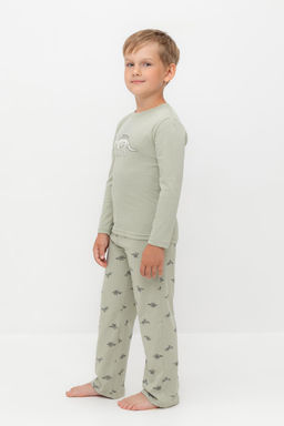 К 1600/шалфей,маленькие динозавры пижама дет