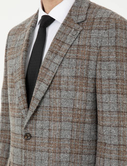 F_me Slim Fit Y_n Kar___ml_ Ekose Ceket