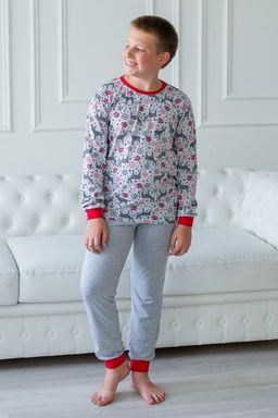 Пижама детская из джемпера и брюк из кулирки Олененок красный - Амадэль фото 5