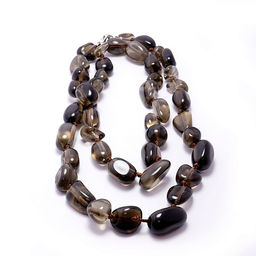 Бусы из камня Раухтопаз-денежный магнит, привлекает новые источники дохода