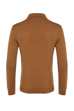 Camel Slim Fit Polo Yaka Triko Kazak TMNAW24KZ00076 - Trendyolmilla фото 9