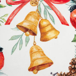 Набор салфеток сервировочных «Этель» Christmas bells, 40×40 см - 4 шт., 100% хлопок 100%, саржа 190 г/м²