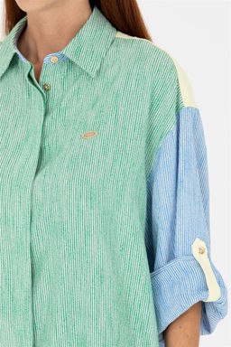 Женское зеленое тканое платье - U.s. polo assn фото 7