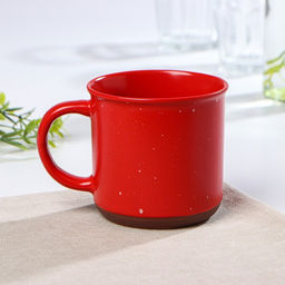 Кружка керамическая Доляна Клео, 330 мл, цвет красный  фото 2