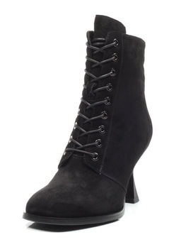 04-E29W-15B BLACK Ботильоны зимние женские (натуральная замша, натуральный мех)