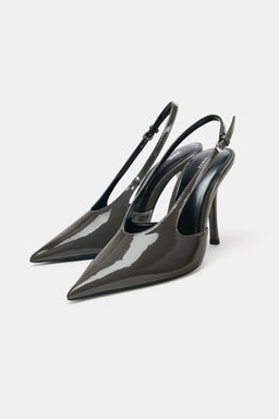 FAUX PATENT SLINGBACK SHOES - Zara фото 8