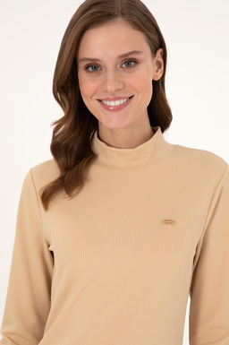 Женское трикотажное платье песочного цвета Неожиданная скидка в корзине - U.s. polo assn фото 2