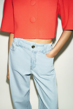 Z1975 WIDE WAIST HIGH-WAIST STRAIGHT JEANS - Zara фото 5