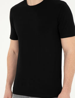 Siyah Slim Fit Basic Ti__rt