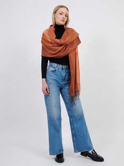 Большой теплый двусторонний палантин В СОСТАВЕ ШЕРСТЬ - Tantino фото 2