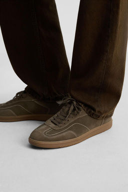 LEATHER TRAINERS WITH CONTRAST SOLE - Zara фото 10